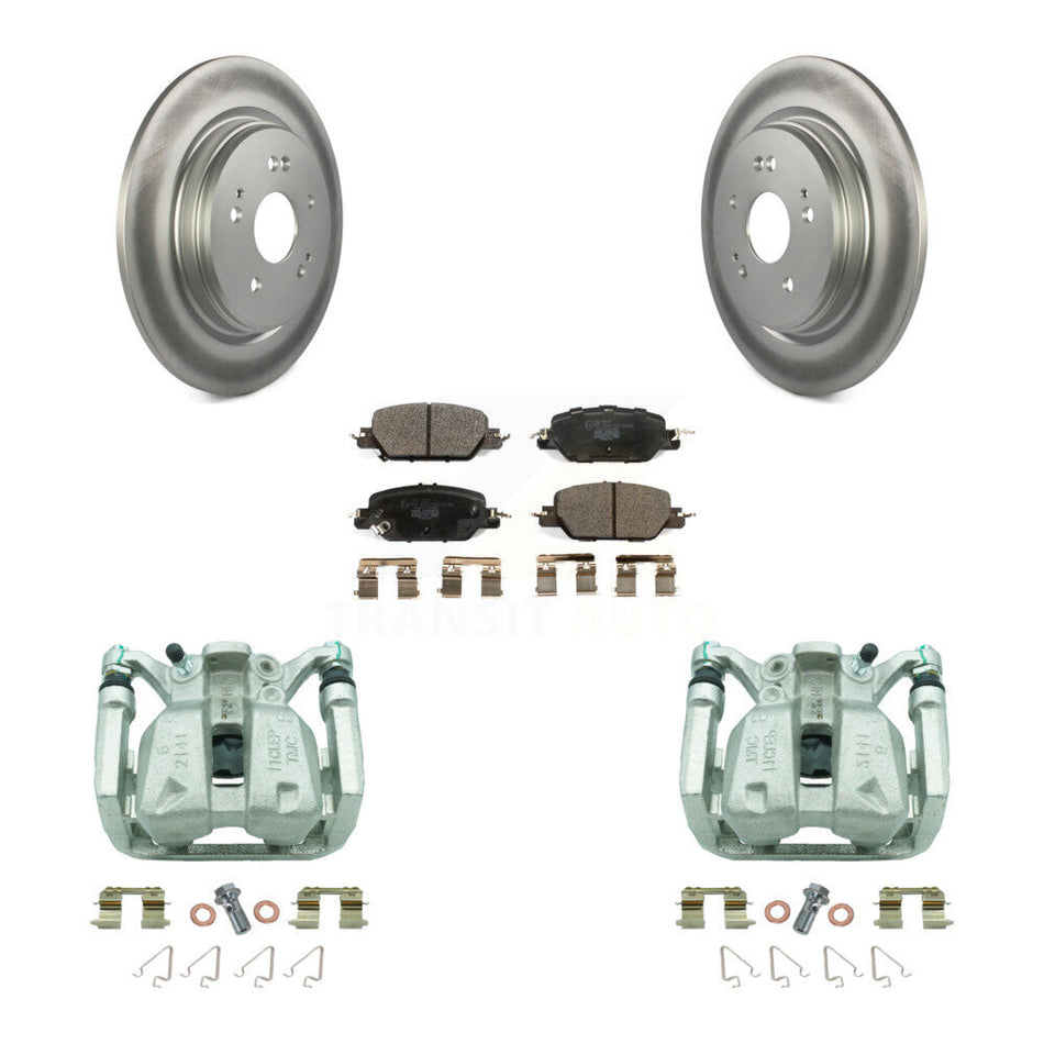 Rear Disc Brake Caliper Coated Rotors And Ceramic Pads Kit For 2017-2022 Honda CR-V KCG-100341T