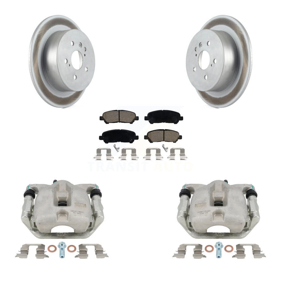 Rear Disc Brake Caliper Coated Rotor And Ceramic Pad Kit For 2008-2013 Toyota Highlander KCG-100342C
