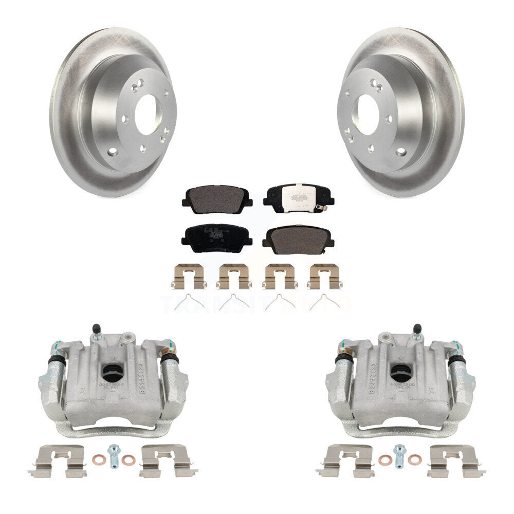 Rear Brake Caliper Coat Rotor And Ceramic Pad Kit For Kia Sorento Hyundai Santa Fe Sport KCG-100342T