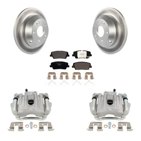 Rear Brake Caliper Coat Rotor And Ceramic Pad Kit For Kia Sorento Hyundai Santa Fe Sport KCG-100342T