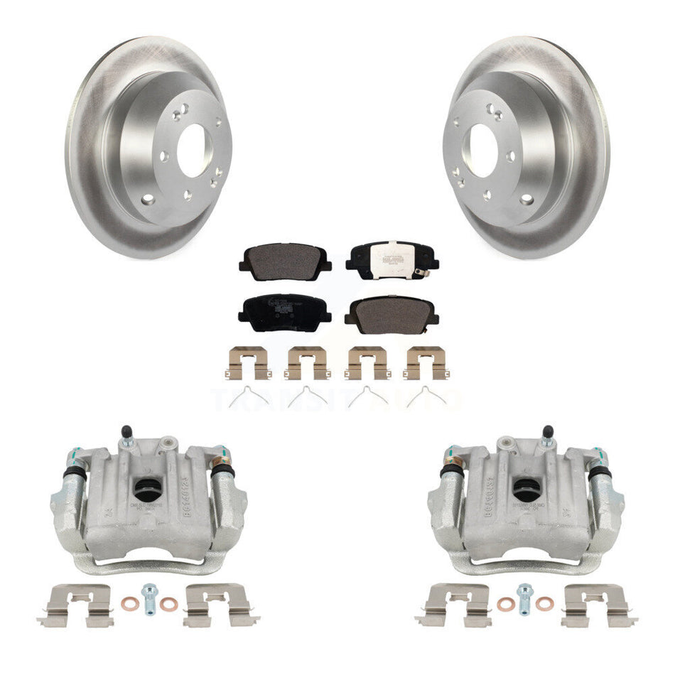 Rear Brake Caliper Coat Rotor And Ceramic Pad Kit For Kia Sorento Hyundai Santa Fe Sport KCG-100342T