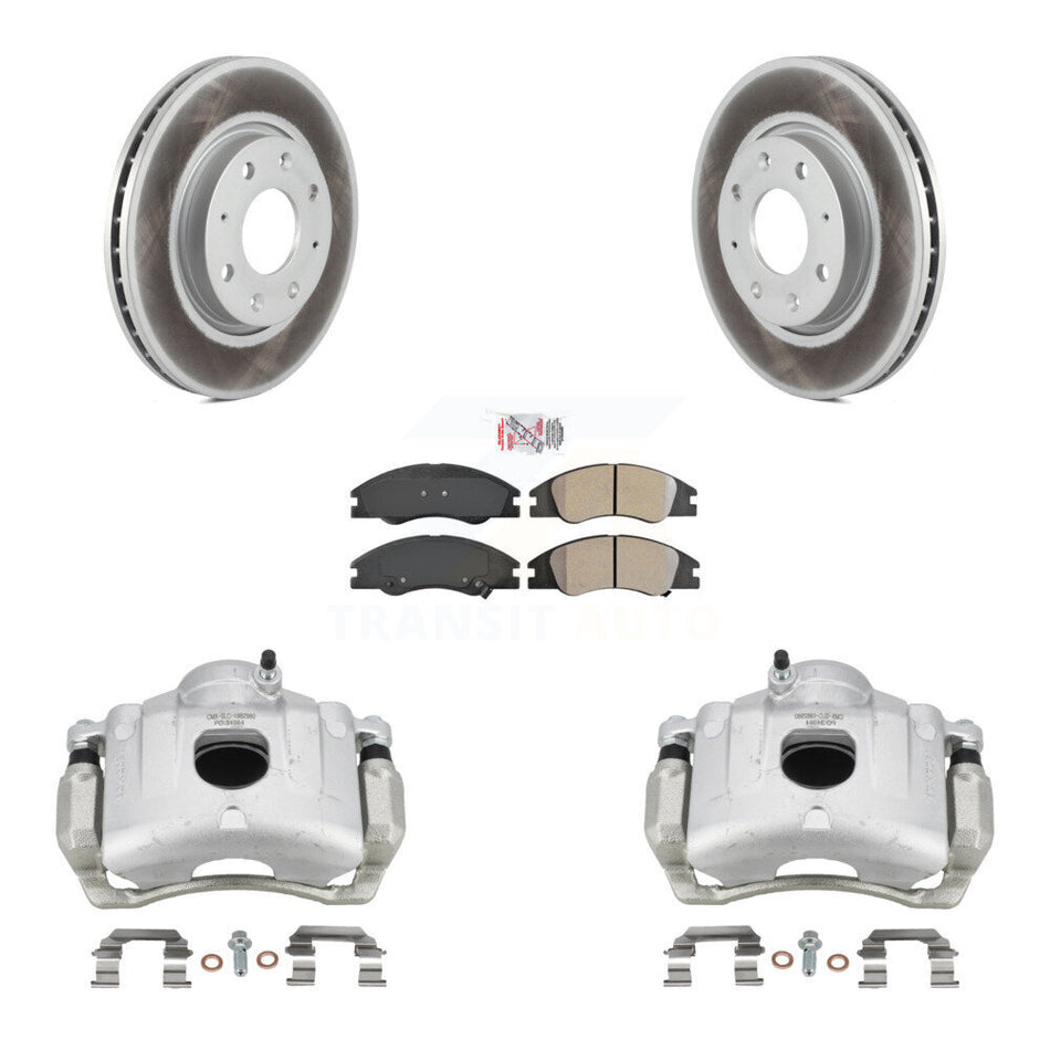Front Disc Brake Caliper Coated Rotor And Semi-Metallic Pad Kit For Kia Spectra Spectra5 KCG-100348N