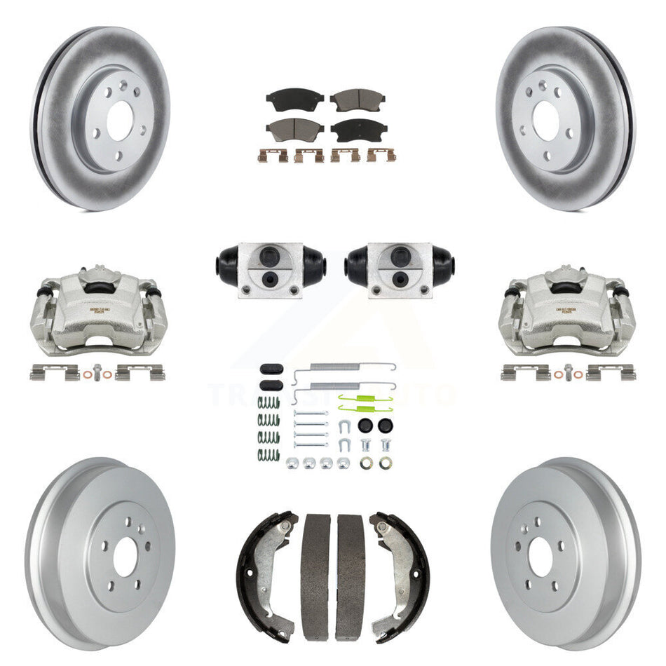 Front Rear Brake Caliper Coat Rotor Drum Ceramic Pad Shoes Cylinder Kit (11Pc) For Cruze KCG-100354C