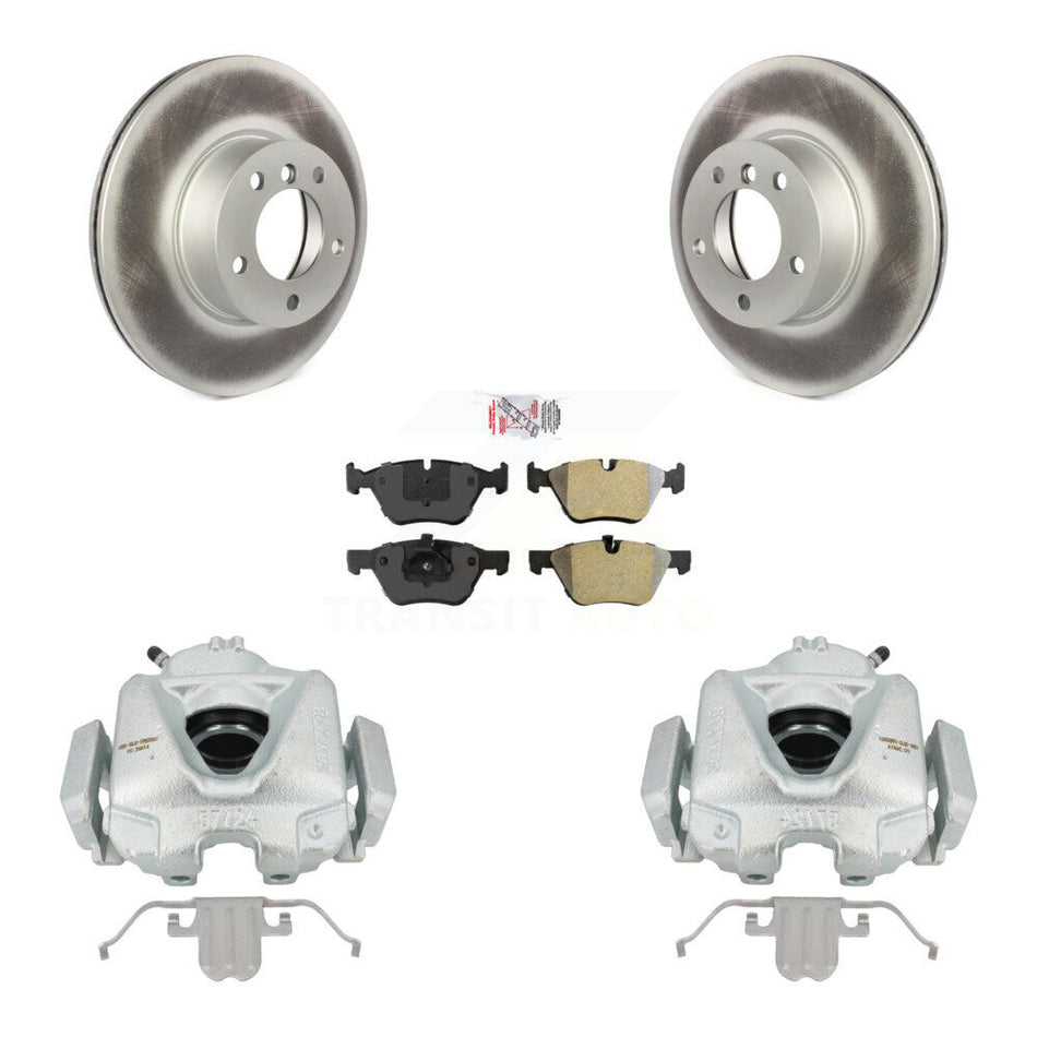 Front Disc Brake Caliper Coated Rotors And Semi-Metallic Pads Kit For 2008 BMW 328xi To 08 07 KCG-100354N