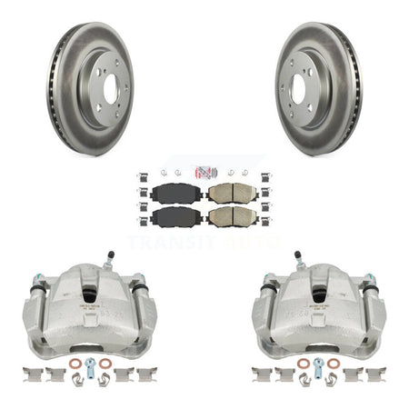 Front Disc Brake Caliper Coated Rotors And Ceramic Pads Kit For Toyota RAV4 KCG-100359N by Transit Auto