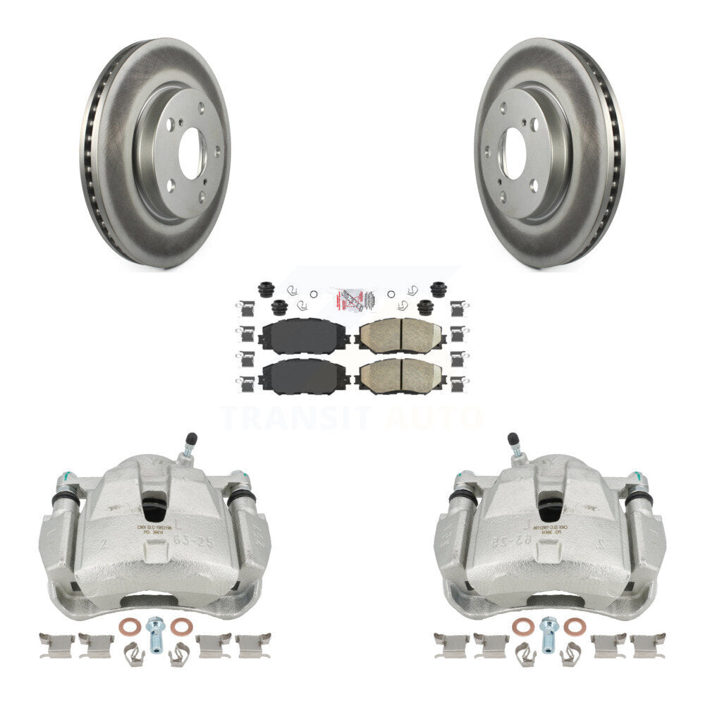 Front Disc Brake Caliper Coated Rotors And Ceramic Pads Kit For 2014-2015 Toyota RAV4 LE With Canada or U.S. Emissions Excluding Vehicles Manufactured In Japan KCG-100362N by Transit Auto