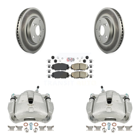 Front Disc Brake Caliper Coated Rotors And Ceramic Pads Kit For 2014-2015 Toyota RAV4 LE With Canada or U.S. Emissions Excluding Vehicles Manufactured In Japan KCG-100362N by Transit Auto