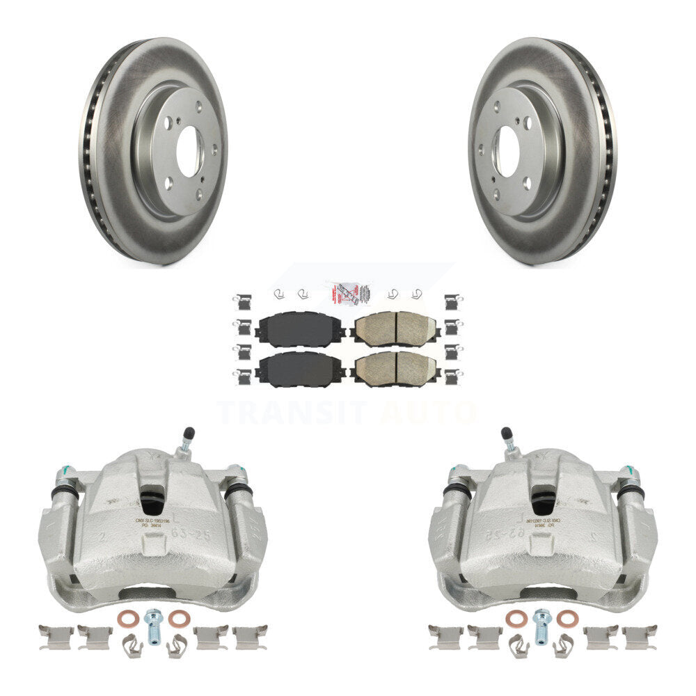 Front Disc Brake Caliper Coated Rotors And Ceramic Pads Kit For 2014-2015 Toyota RAV4 LE With Canada or U.S. Emissions Excluding Vehicles Manufactured In Japan KCG-100363N by Transit Auto