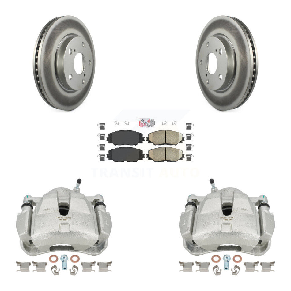 Front Disc Brake Caliper Coated Rotors And Ceramic Pads Kit For 2014-2015 Toyota RAV4 LE With Canada or U.S. Emissions Excluding Vehicles Manufactured In Japan KCG-100363N