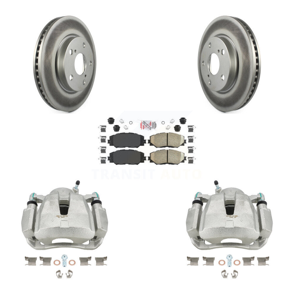 Front Disc Brake Caliper Coated Rotors And Ceramic Pads Kit For 2014-2015 Toyota RAV4 LE With Canada or U.S. Emissions Excluding Vehicles Manufactured In Japan KCG-100364N by Transit Auto