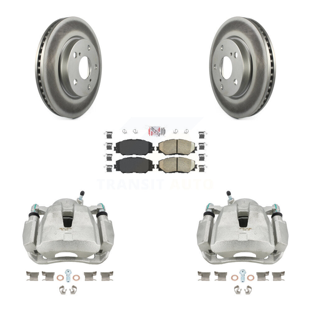 Front Disc Brake Caliper Coated Rotors And Ceramic Pads Kit For 2014-2015 Toyota RAV4 LE With Canada or U.S. Emissions Excluding Vehicles Manufactured In Japan KCG-100365N by Transit Auto