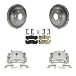 Front Brake Caliper Coat Rotor Ceramic Pad Kit For Chevrolet Silverado 1500 GMC Tahoe Sierra Suburban Yukon Avalanche XL Cadillac Classic Escalade Express Astro ESV EXT Savana KCG-100366N