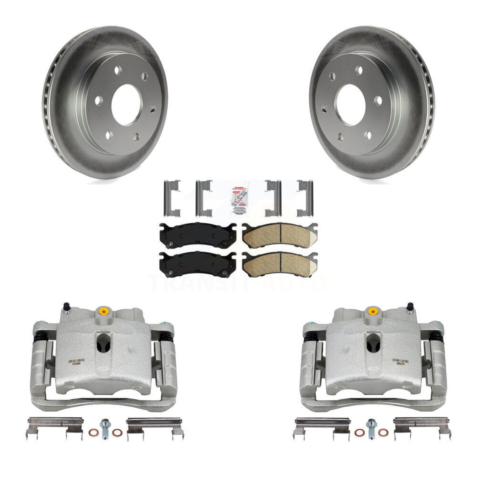 Front Brake Caliper Coat Rotor Ceramic Pad Kit For Chevrolet Silverado 1500 GMC Tahoe Sierra Suburban Yukon Avalanche XL Cadillac Classic Escalade Express Astro ESV EXT Savana KCG-100366N