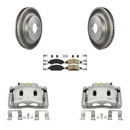 Front Brake Caliper Coat Rotor & Ceramic Pad Kit For Chevrolet GMC Silverado 1500 Sierra KCG-100368N