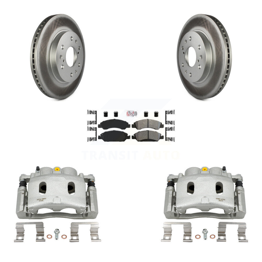 Front Brake Caliper Coat Rotor Semi-Metallic Pad Kit For Chevrolet GMC Silverado 1500 XL KCG-100370N