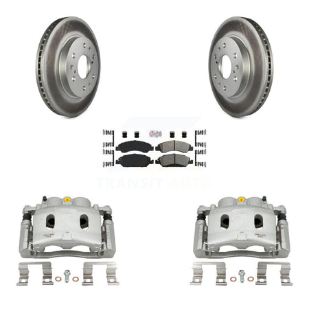 Front Brake Caliper Coat Rotor Semi-Metallic Pad Kit For Chevrolet GMC Silverado 1500 XL KCG-100370N