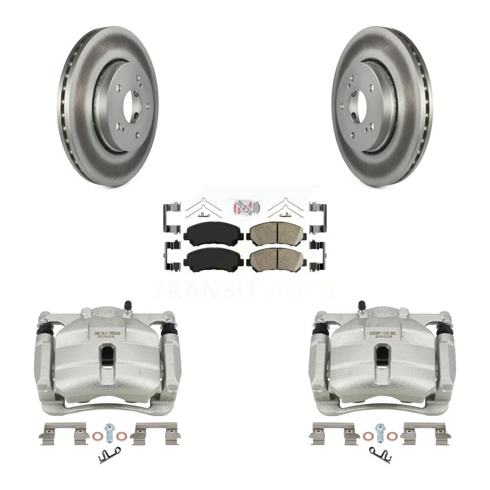 Front Disc Brake Caliper Coated Rotors And Ceramic Pads Kit For 2010-2013 Suzuki Kizashi KCG-100377N