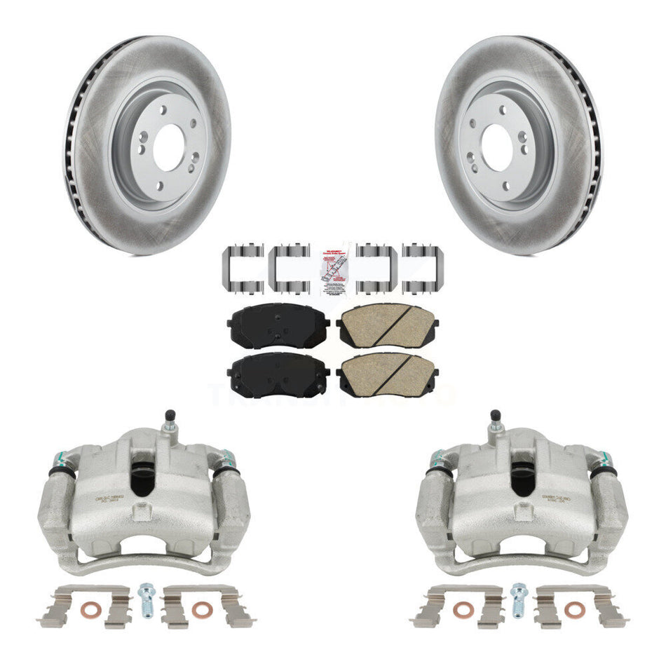 Front Disc Brake Caliper Coated Rotors And Ceramic Pads Kit For 2015 Hyundai Tucson FUEL CELL EV (FCEV) engine KCG-100378N