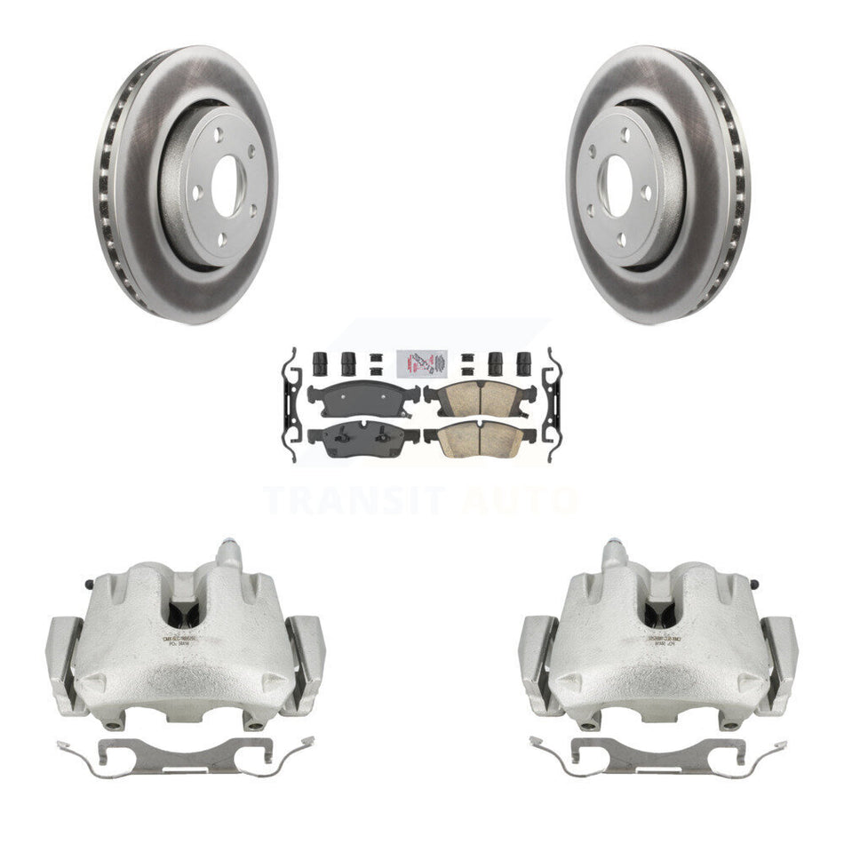 Front Disc Brake Caliper Coated Rotors And Ceramic Pads Kit For Jeep Grand Cherokee Dodge Durango KCG-100380N