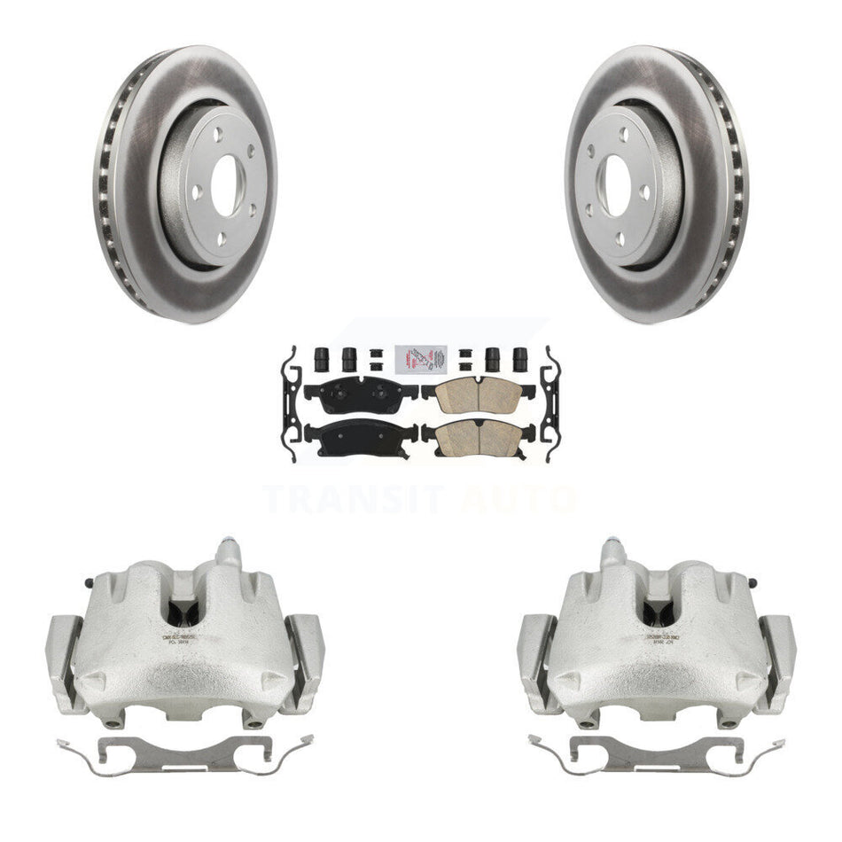 Front Disc Brake Caliper Coated Rotors And Ceramic Pads Kit For Jeep Grand Cherokee With 330mm Diameter Rotor KCG-100384N