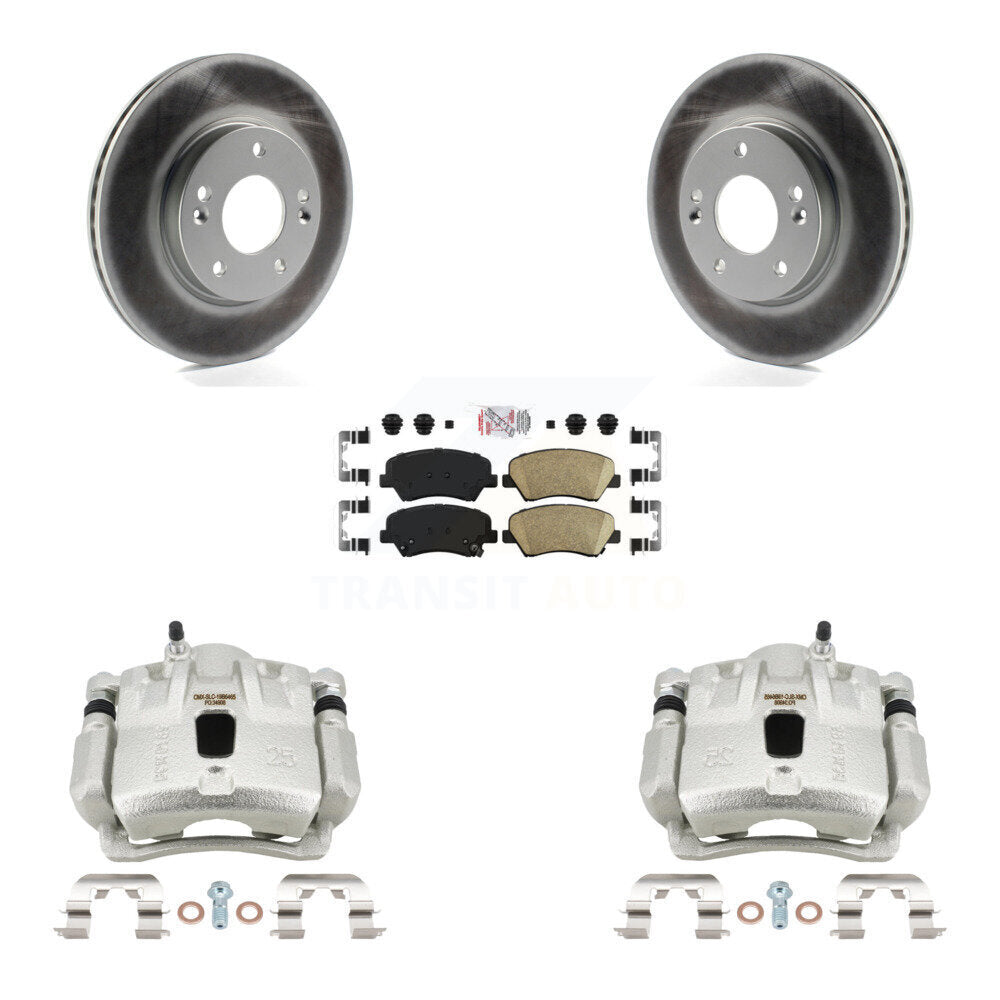 Front Disc Brake Caliper Coat Rotor & Ceramic Pad Kit For 2011-2012 Hyundai Elantra 1.8L KCG-100389N
