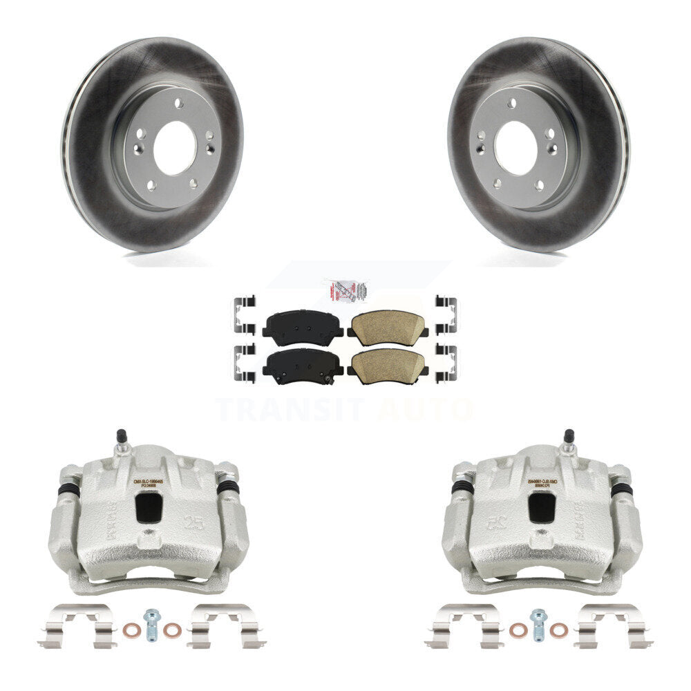 Front Disc Brake Caliper Coat Rotor & Ceramic Pad Kit For 2011-2012 Hyundai Elantra 1.8L KCG-100390N