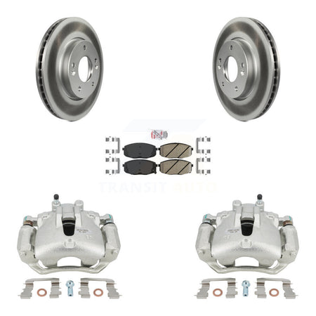 Front Disc Brake Caliper Coated Rotors And Ceramic Pads Kit For Kia Forte Koup Forte5 2.0L KCG-100391N by Transit Auto