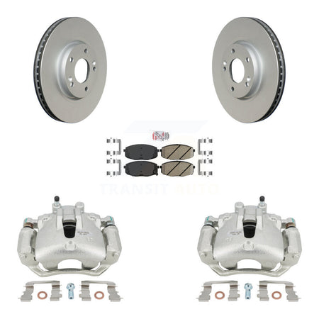 Front Disc Brake Caliper Coated Rotors And Ceramic Pads Kit For Kia Forte5 2.0L KCG-100393N by Transit Auto