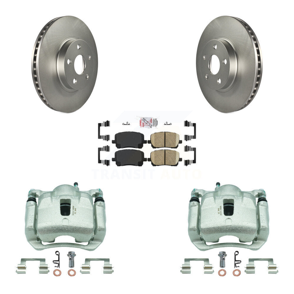 Front Brake Caliper Coat Rotors & Ceramic Pad Kit For Toyota Corolla Matrix Pontiac Vibe KCG-100397N