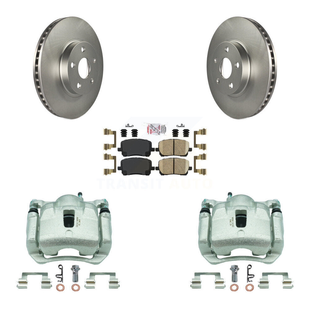 Front Brake Caliper Coat Rotors & Ceramic Pad Kit For Toyota Corolla Matrix Pontiac Vibe KCG-100398N