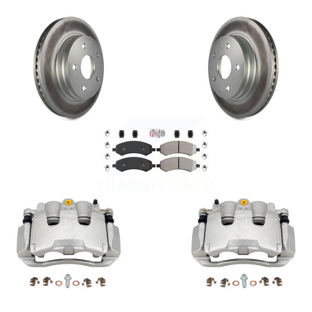 Front Brake Caliper Coat Rotors & Semi-Metallic Pad Kit For Chrysler Aspen Dodge Durango KCG-100399N