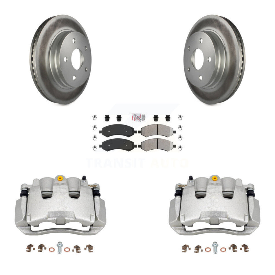 Front Brake Caliper Coat Rotors & Semi-Metallic Pad Kit For Chrysler Aspen Dodge Durango KCG-100399N