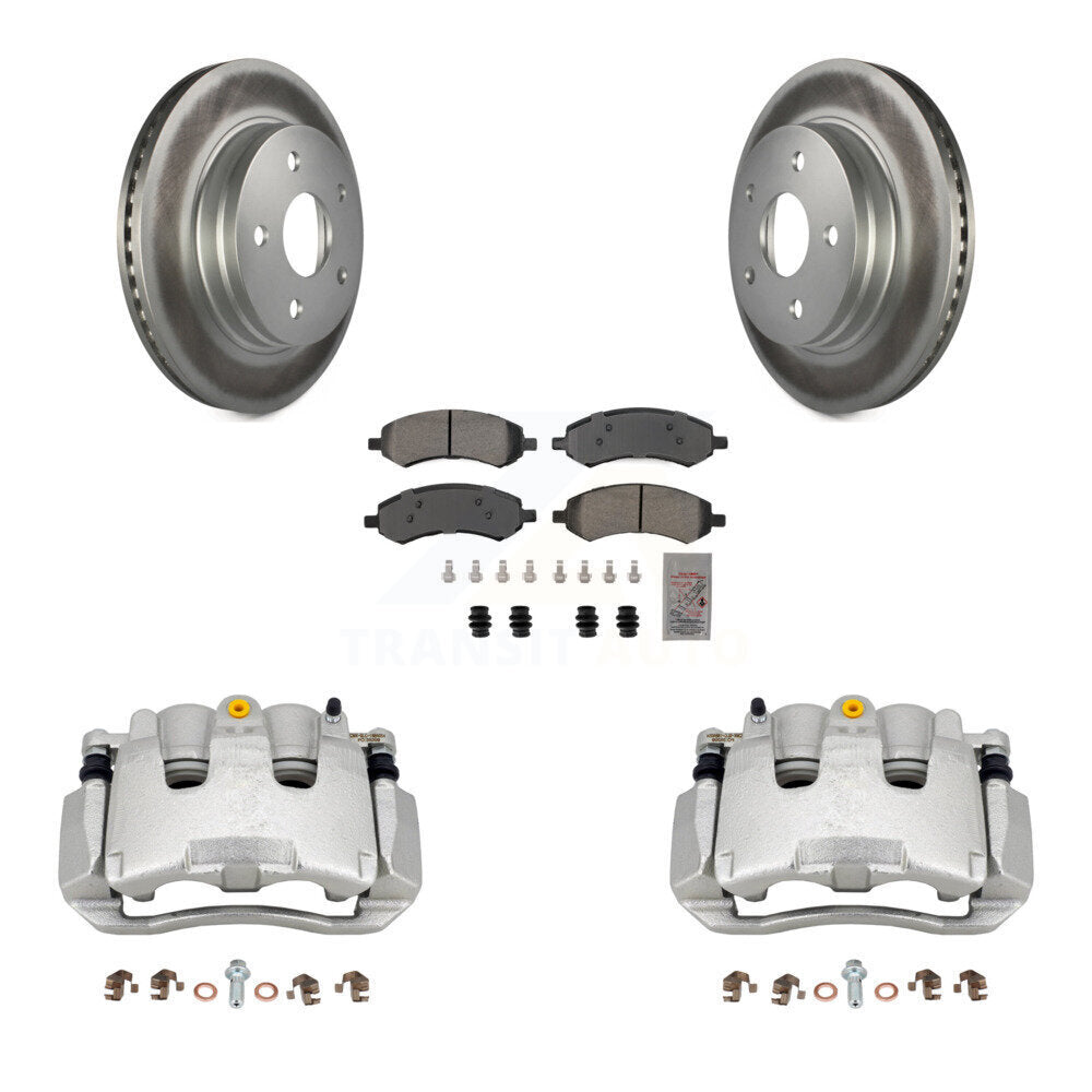 Front Brake Caliper Coat Rotors & Semi-Metallic Pad Kit For Chrysler Aspen Dodge Durango KCG-100400N