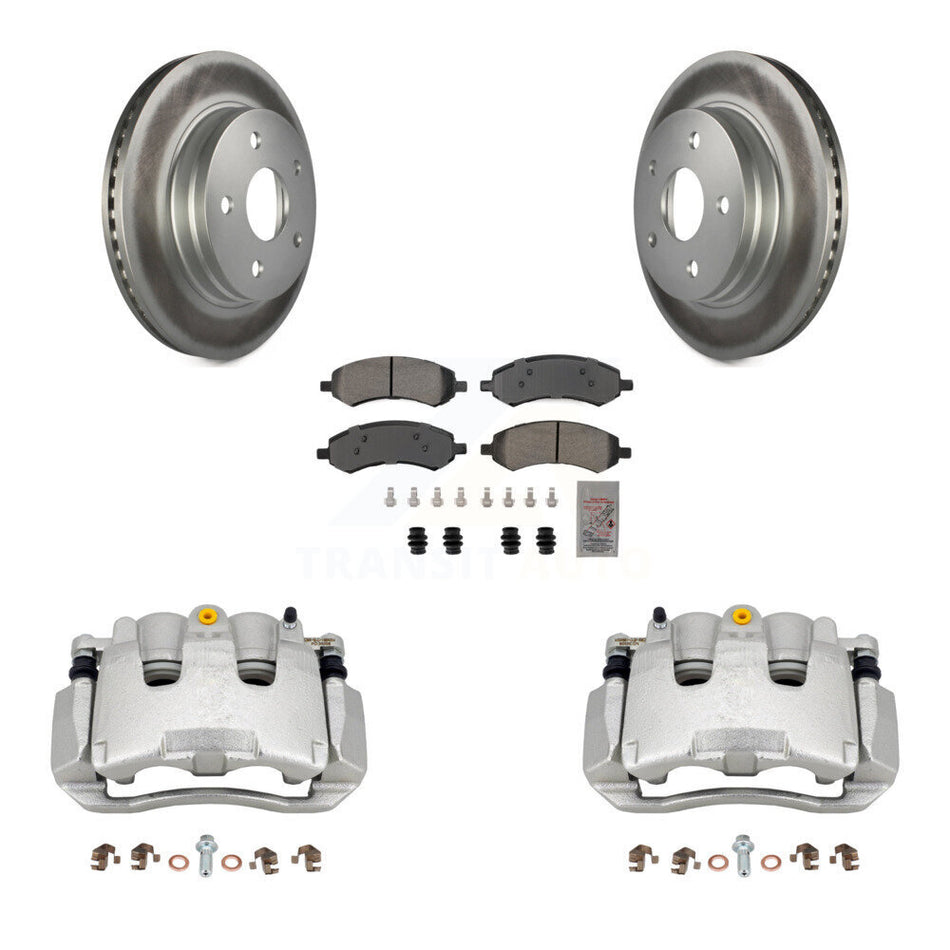 Front Brake Caliper Coat Rotors & Semi-Metallic Pad Kit For Chrysler Aspen Dodge Durango KCG-100400N