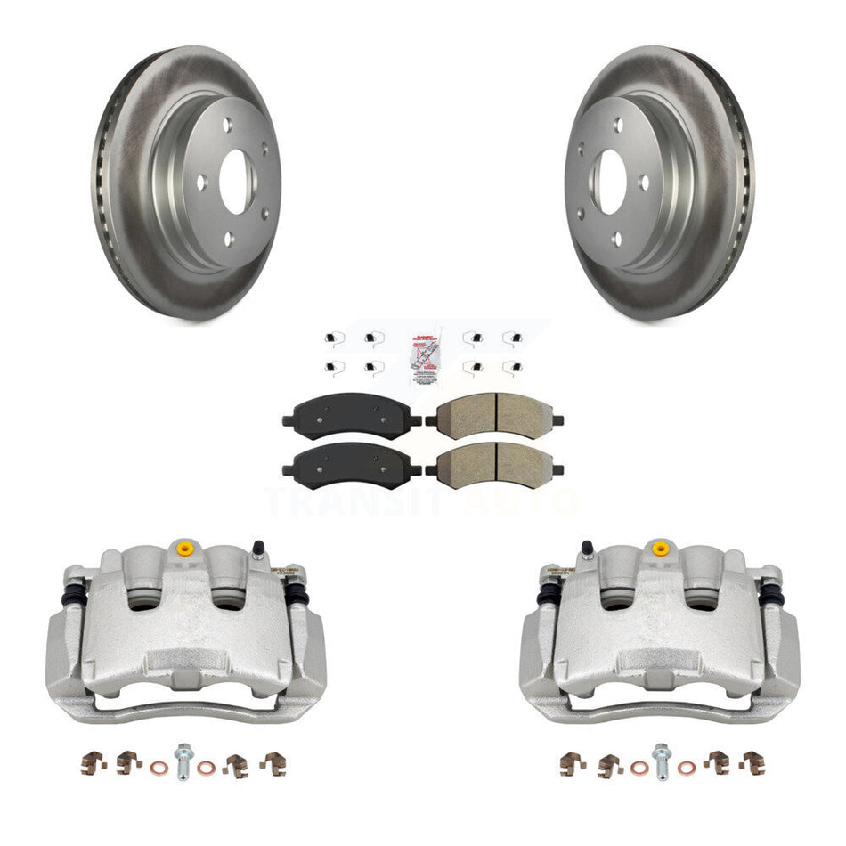 Front Brake Caliper Coat Rotors & Semi-Metallic Pad Kit For Chrysler Aspen Dodge Durango KCG-100401N