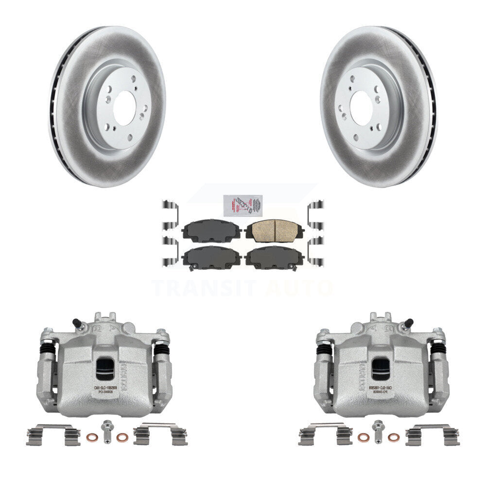Front Disc Brake Caliper Coated Rotor And Ceramic Pad Kit For 2002-2006 Acura RSX Type-S KCG-100403N