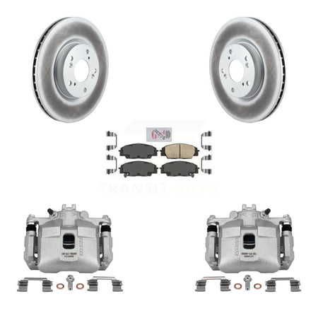Front Disc Brake Caliper Coated Rotor And Ceramic Pad Kit For 2002-2006 Acura RSX Type-S KCG-100403N