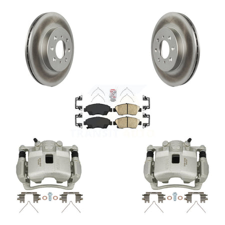 Front Brake Caliper Coat Rotor & Ceramic Pad Kit For 04-05 Honda Civic With 4 Lug Wheels KCG-100404N
