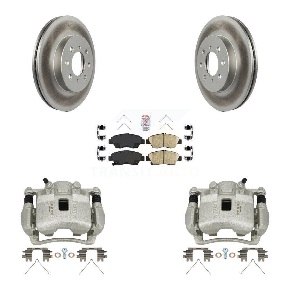 Front Brake Caliper Coat Rotors & Ceramic Pad Kit For 03-05 Honda Civic Hybrid with 1.3L KCG-100405N