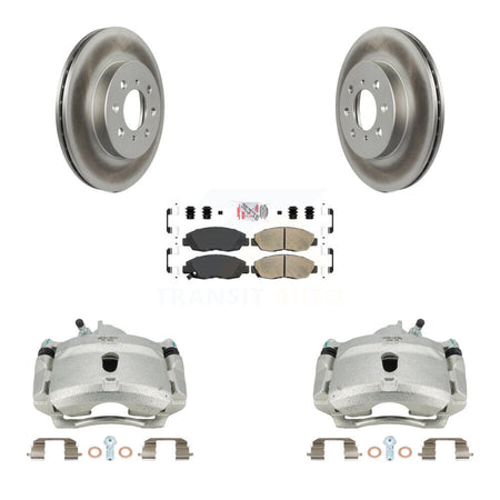 Front Disc Brake Caliper Coated Rotors And Ceramic Pads Kit For Honda Civic KCG-100407N by Transit Auto