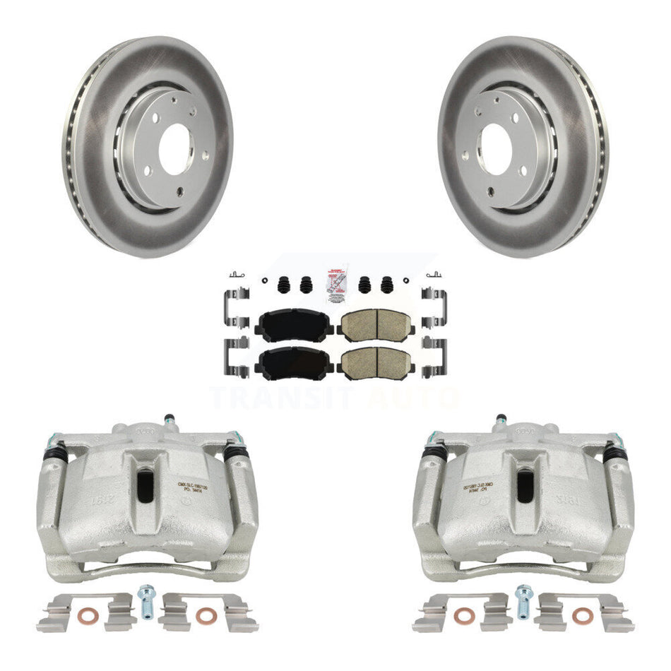 Front Disc Brake Caliper Coated Rotors And Ceramic Pads Kit For Mazda CX-5 KCG-100413N