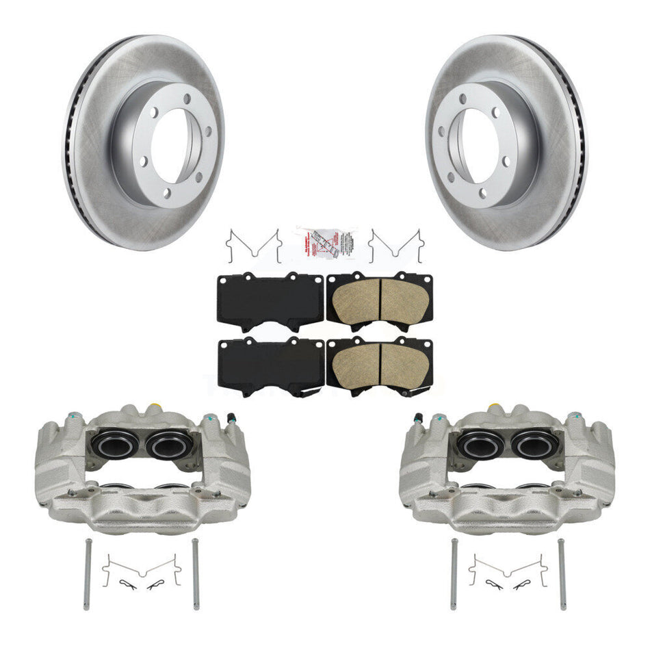 Front Brake Caliper Coat Rotor And Ceramic Pad Kit For Toyota Tundra With Casting # 13WG KCG-100414N