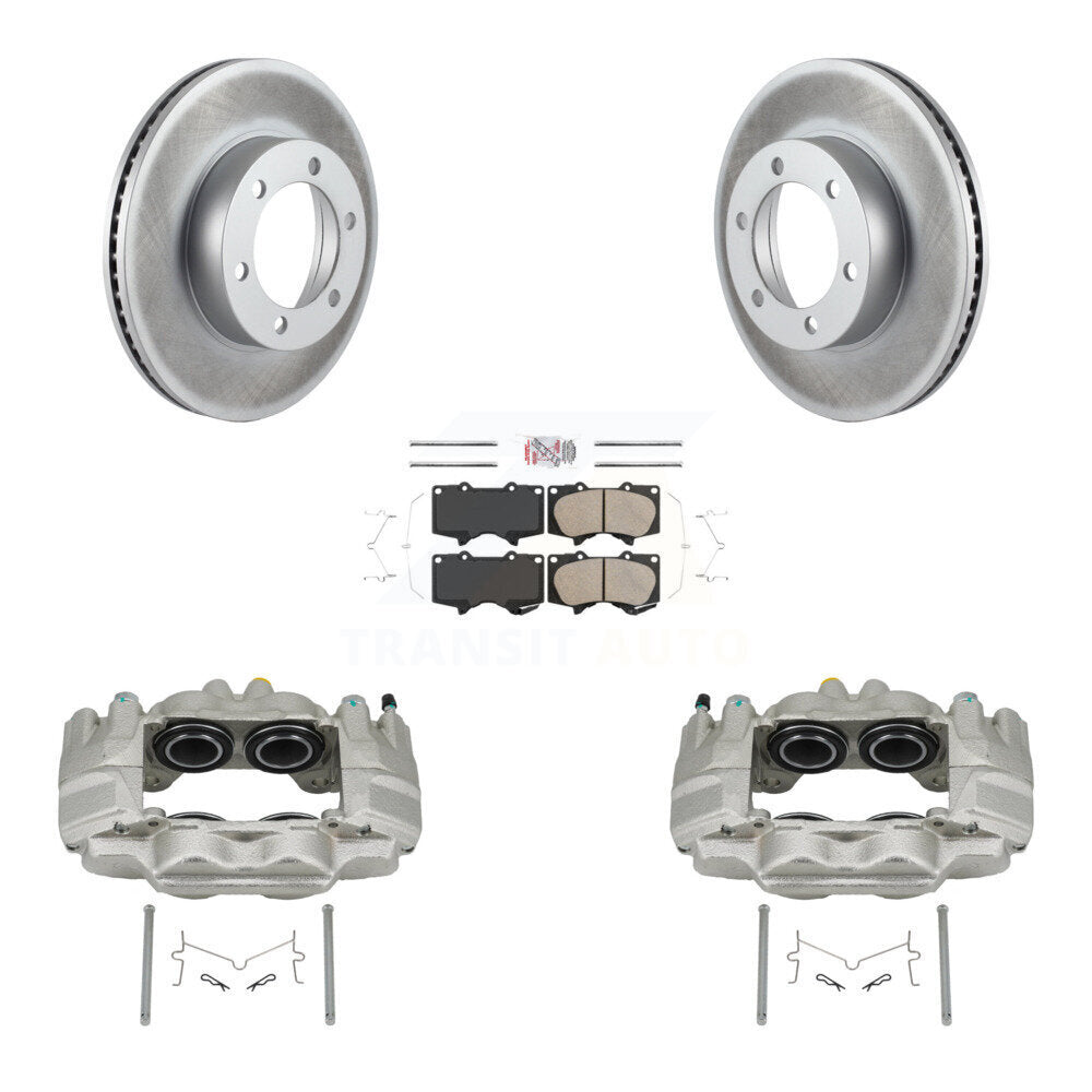 Front Brake Caliper Coat Rotor And Ceramic Pad Kit For Toyota Tundra With Casting # 13WG KCG-100415N