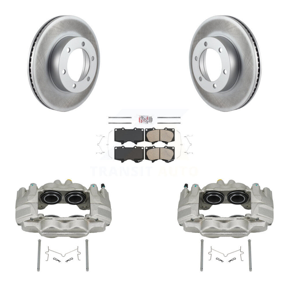 Front Brake Caliper Coat Rotor And Ceramic Pad Kit For Toyota Tundra With Casting # 13WG KCG-100415N