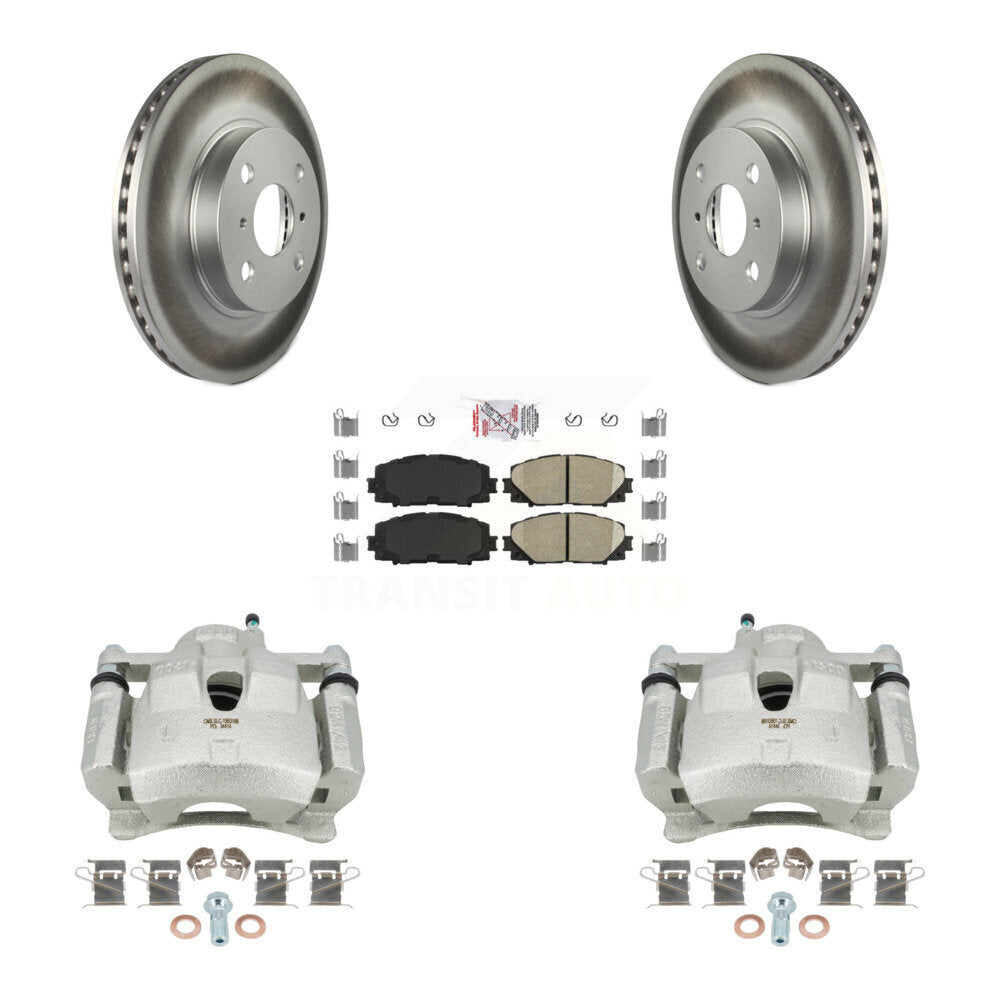 Front Disc Brake Caliper Coated Rotors And Ceramic Pads Kit For Toyota Yaris KCG-100416N