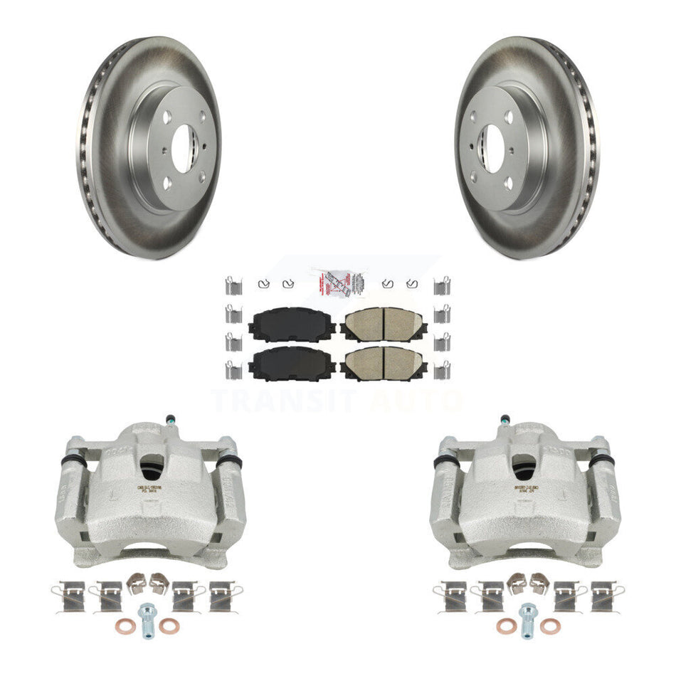 Front Disc Brake Caliper Coated Rotors And Ceramic Pads Kit For Toyota Yaris KCG-100416N