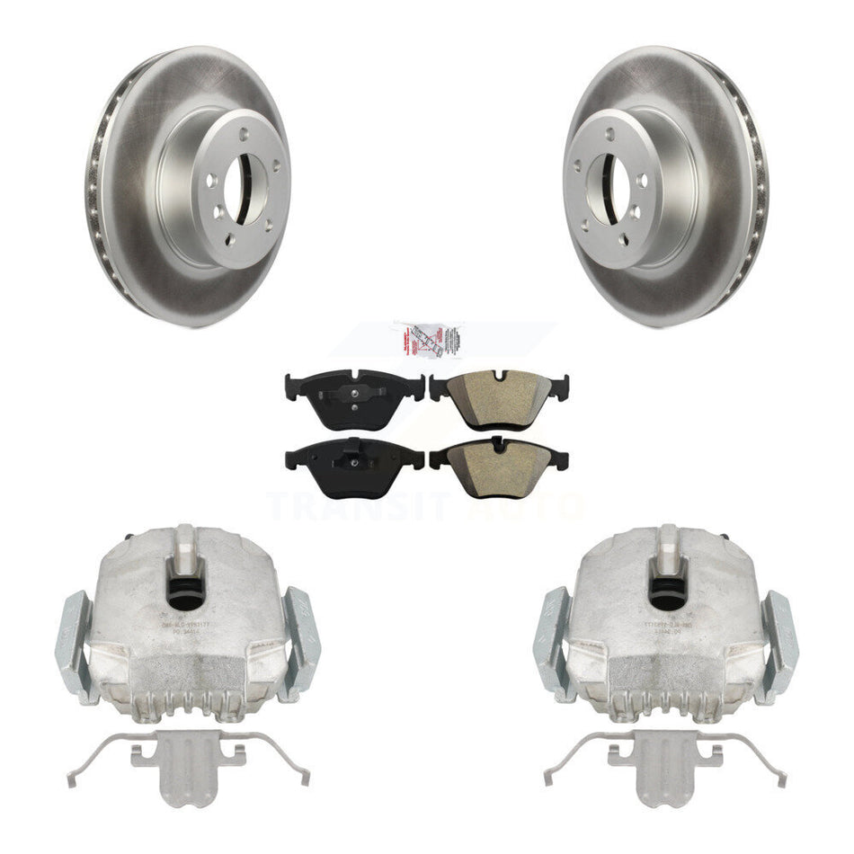 Front Disc Brake Caliper Coated Rotors And Semi-Metallic Pads Kit For 2007 BMW 525i Automatic transmission With 324mm Diameter Rotor From 01 07 KCG-100419N