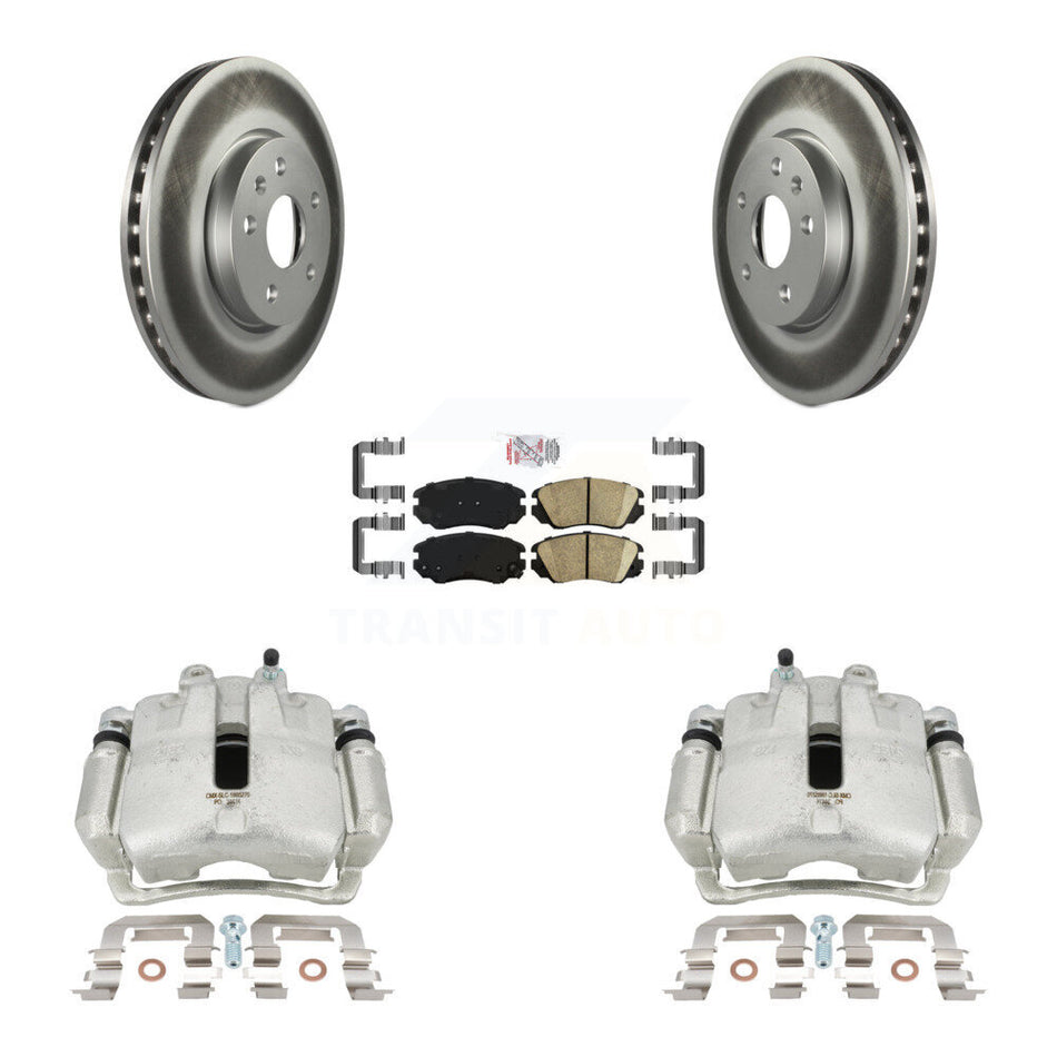 Front Disc Brake Caliper Coated Rotors And Ceramic Pads Kit For Chevrolet Equinox GMC Terrain Malibu Impala Buick LaCrosse Regal Allure KCG-100421N