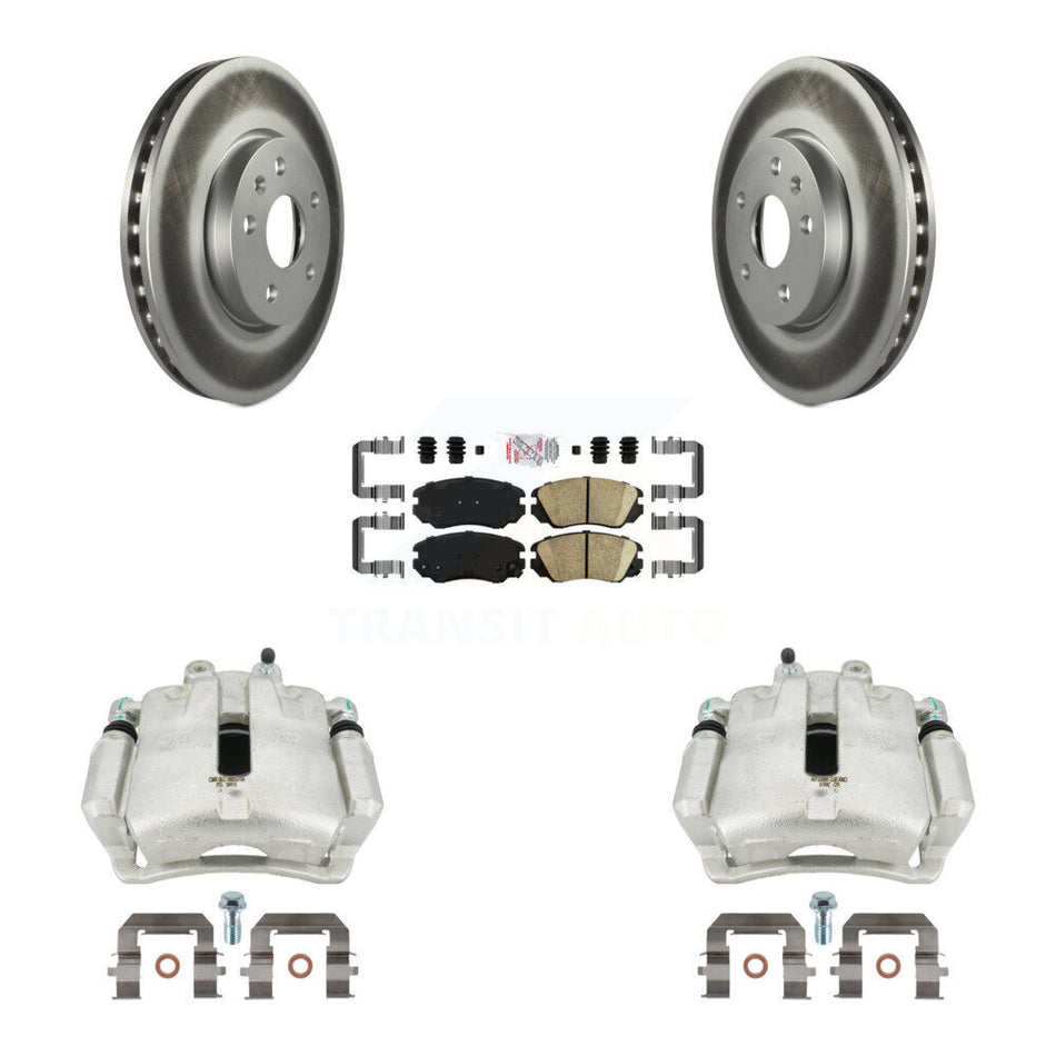 Front Disc Brake Caliper Coated Rotors And Ceramic Pads Kit For Buick LaCrosse Chevrolet Malibu Limited Regal KCG-100424N