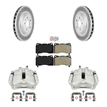 Front Disc Brake Caliper Coated Rotors And Semi-Metallic Pads Kit For 2012-2013 Buick Regal 2.4L With Brembo Calipers KCG-100428N by Transit Auto